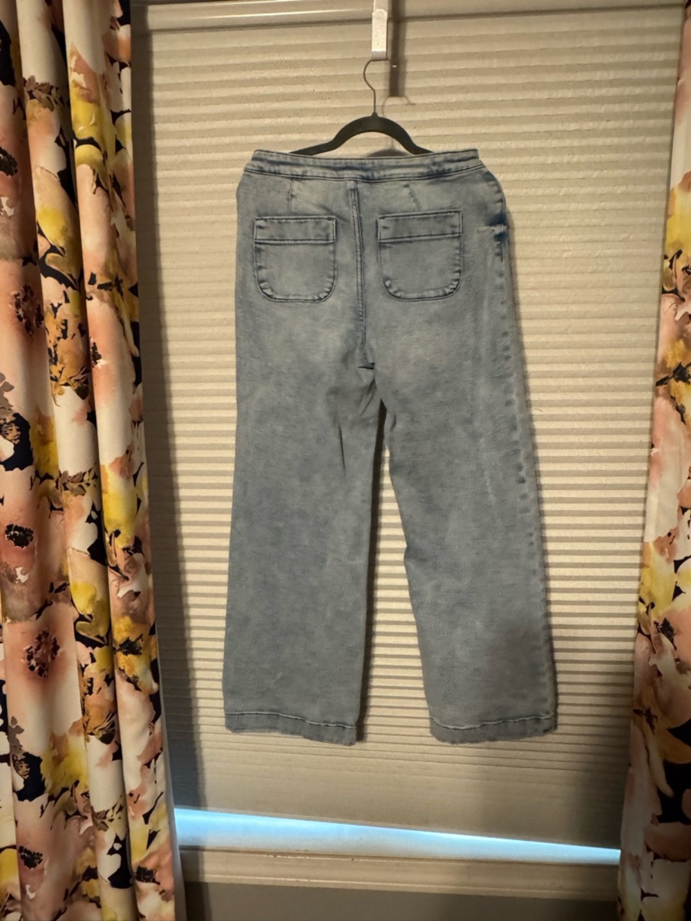 LC Lauren Conrad Light Blue Wide Leg Jeans with Front Patch Pockets - Picture 2 of 3